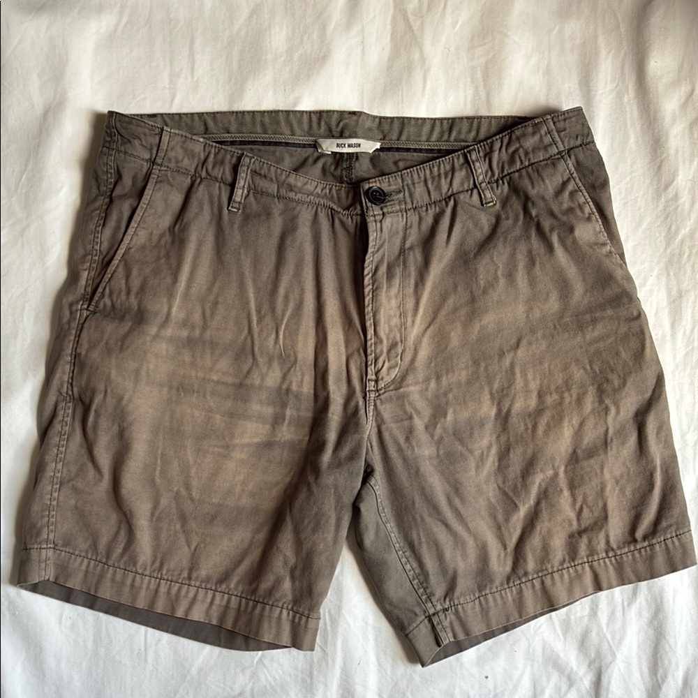 Buck Mason Olive Green Men’s Flat Front Shorts